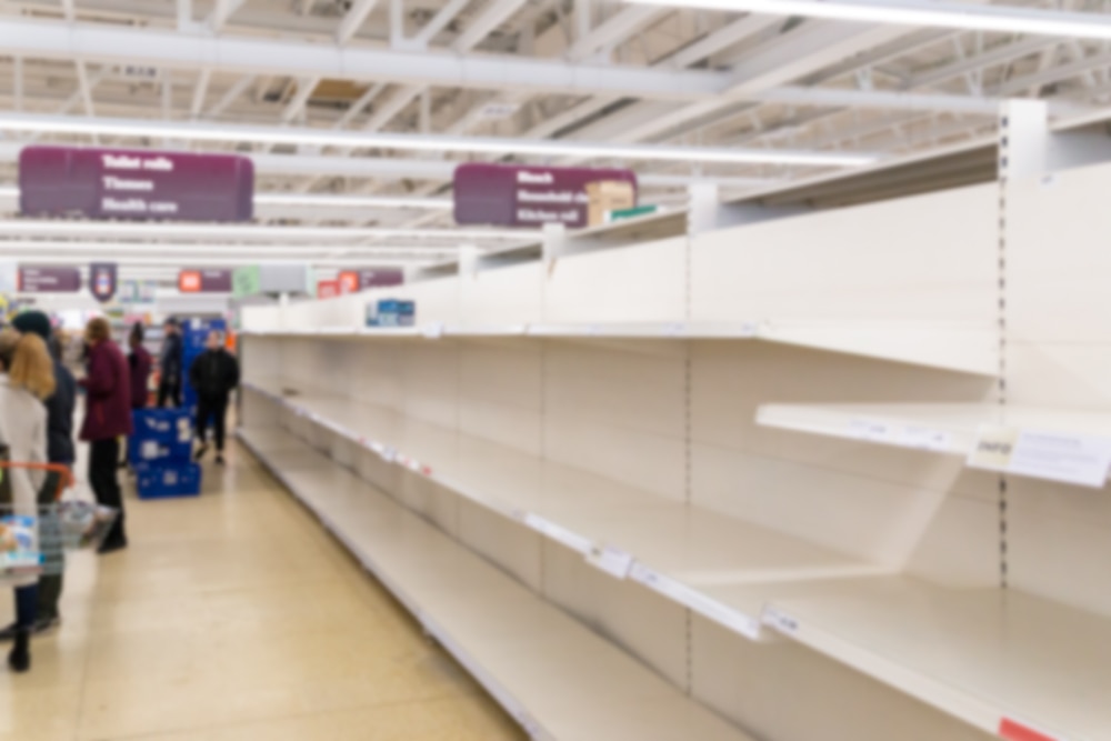 英國超市日用品搶購情況